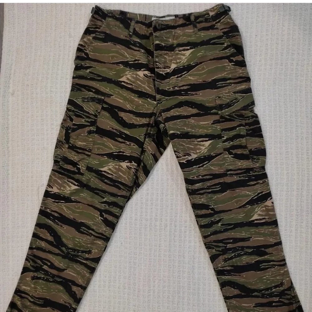 Propper Military Cargo Pants Camouflage Woodland Tiger Striped 34x32 Vintage